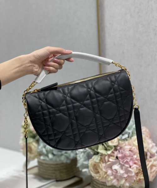 1:1 Replica Christian Dior Medium Dior Vibe Hobo Bag Black Cannage, Black, For Women Women's Handbags, Crossbody Bags, 30cm CD M7201ONOA_M911