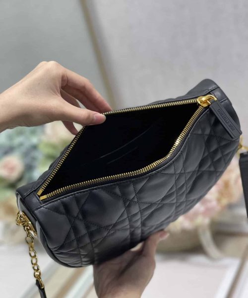 1:1 Replica Christian Dior Medium Dior Vibe Hobo Bag Black Cannage, Black, For Women Women's Handbags, Crossbody Bags, 30cm CD M7201ONOA_M911