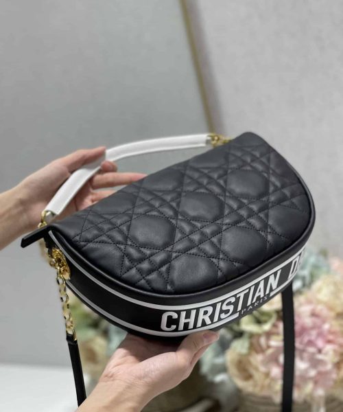 1:1 Replica Christian Dior Medium Dior Vibe Hobo Bag Black Cannage, Black, For Women Women's Handbags, Crossbody Bags, 30cm CD M7201ONOA_M911