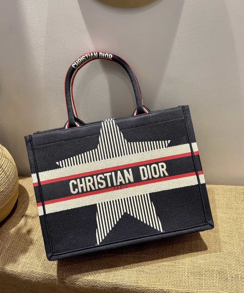 1:1 Replica Christian Dior Medium DiorAlps Book Tote Black Three-Tone Embroidery, Black, For Women Women’s Handbags, Shoulder Bags, 36cm CD