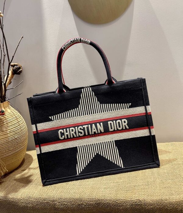 1:1 Replica Christian Dior Medium DiorAlps Book Tote Black Three-Tone Embroidery, Black, For Women Women’s Handbags, Shoulder Bags, 36cm CD