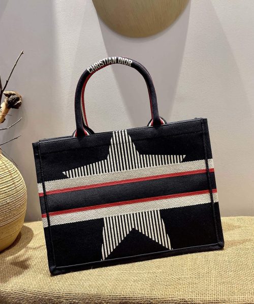 1:1 Replica Christian Dior Medium DiorAlps Book Tote Black Three-Tone Embroidery, Black, For Women Women’s Handbags, Shoulder Bags, 36cm CD