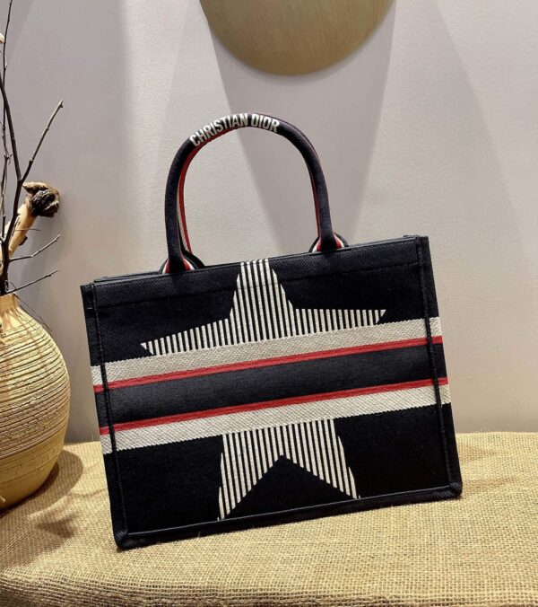 1:1 Replica Christian Dior Medium DiorAlps Book Tote Black Three-Tone Embroidery, Black, For Women Women’s Handbags, Shoulder Bags, 36cm CD