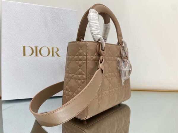 1:1 Replica Christian Dior Medium Lady Bag Cannage with Beaded Motif, Brown, For Women Women’s Handbags, Crossbody Bags, 20cm CD