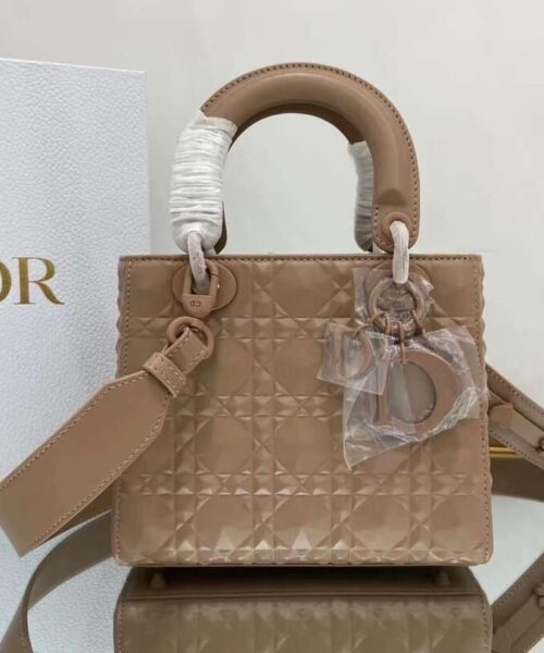 1:1 Replica Christian Dior Medium Lady Bag Cannage with Beaded Motif, Brown, For Women Women’s Handbags, Crossbody Bags, 20cm CD