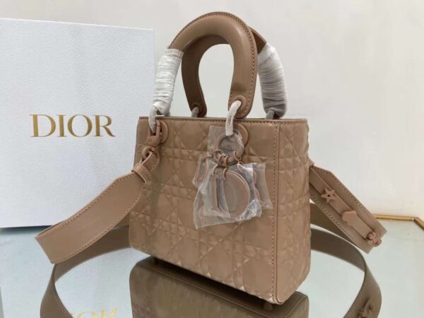 1:1 Replica Christian Dior Medium Lady Bag Cannage with Beaded Motif, Brown, For Women Women’s Handbags, Crossbody Bags, 20cm CD