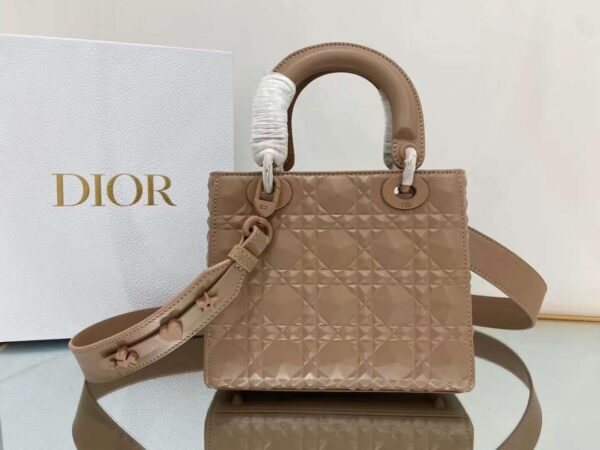 1:1 Replica Christian Dior Medium Lady Bag Cannage with Beaded Motif, Brown, For Women Women’s Handbags, Crossbody Bags, 20cm CD