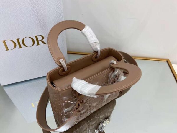 1:1 Replica Christian Dior Medium Lady Bag Cannage with Beaded Motif, Brown, For Women Women’s Handbags, Crossbody Bags, 20cm CD