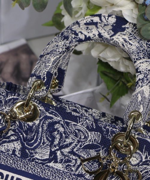 1:1 Replica Christian Dior Medium Lady D-Lite Bag Blue, For Women, Women’s Handbags 24cm/9.5in CD M0565ORGO_M928