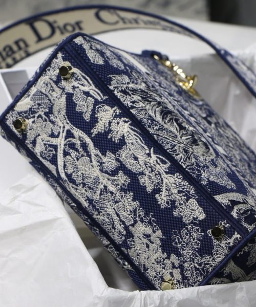 1:1 Replica Christian Dior Medium Lady D-Lite Bag Blue, For Women, Women’s Handbags 24cm/9.5in CD M0565ORGO_M928