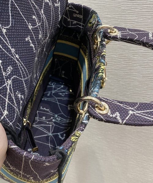 1:1 Replica Christian Dior Medium Lady D-Lite Bag Dior Constellation Embroidery, Blue, For Women Women's Handbags, Crossbody Bags, 24cm CD M0565ORHP_M928
