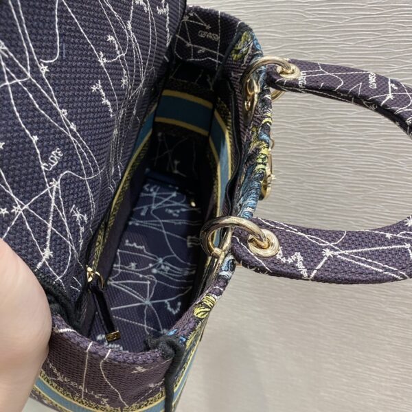 1:1 Replica Christian Dior Medium Lady D-Lite Bag Dior Constellation Embroidery, Blue, For Women Women's Handbags, Crossbody Bags, 24cm CD M0565ORHP_M928