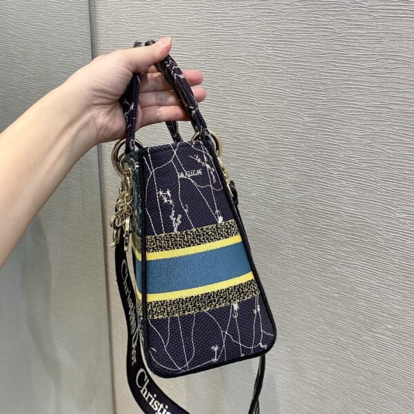 1:1 Replica Christian Dior Medium Lady D-Lite Bag Dior Constellation Embroidery, Blue, For Women Women's Handbags, Crossbody Bags, 24cm CD M0565ORHP_M928