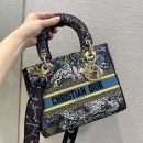 1:1 Replica Christian Dior Medium Lady D-Lite Bag Dior Constellation Embroidery, Blue, For Women Women's Handbags, Crossbody Bags, 24cm CD M0565ORHP_M928