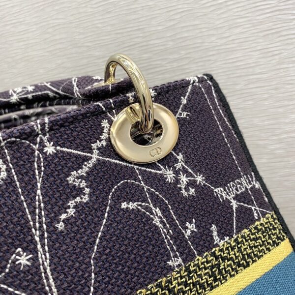 1:1 Replica Christian Dior Medium Lady D-Lite Bag Dior Constellation Embroidery, Blue, For Women Women's Handbags, Crossbody Bags, 24cm CD M0565ORHP_M928