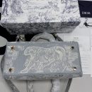 1:1 Replica Christian Dior Medium Lady D-Lite Bag Grey, For Women, Women’s Handbags 24cm/9.5in CD