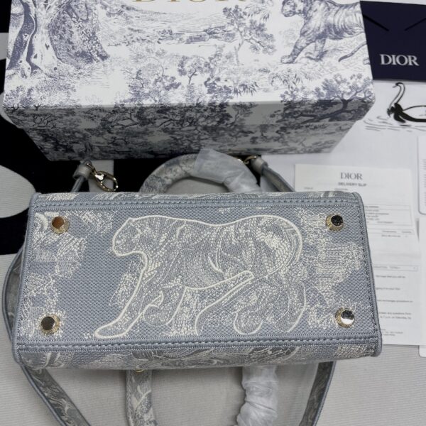 1:1 Replica Christian Dior Medium Lady D-Lite Bag Grey, For Women, Women’s Handbags 24cm/9.5in CD