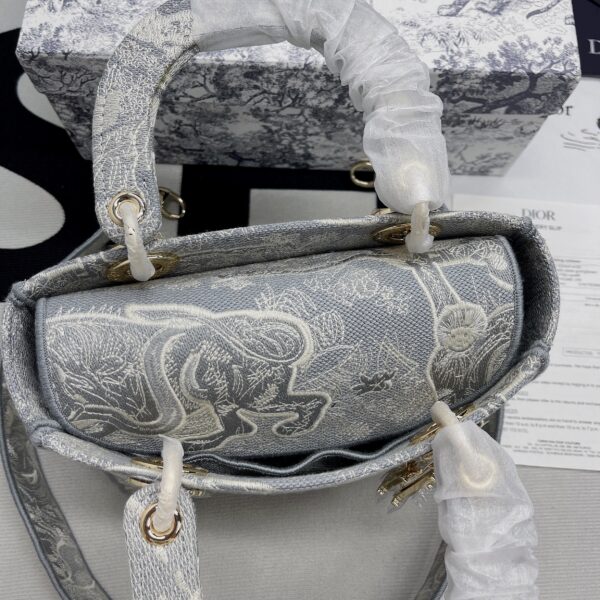 1:1 Replica Christian Dior Medium Lady D-Lite Bag Grey, For Women, Women’s Handbags 24cm/9.5in CD