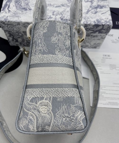 1:1 Replica Christian Dior Medium Lady D-Lite Bag Grey, For Women, Women’s Handbags 24cm/9.5in CD