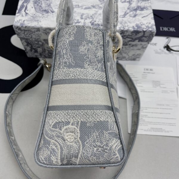 1:1 Replica Christian Dior Medium Lady D-Lite Bag Grey, For Women, Women’s Handbags 24cm/9.5in CD