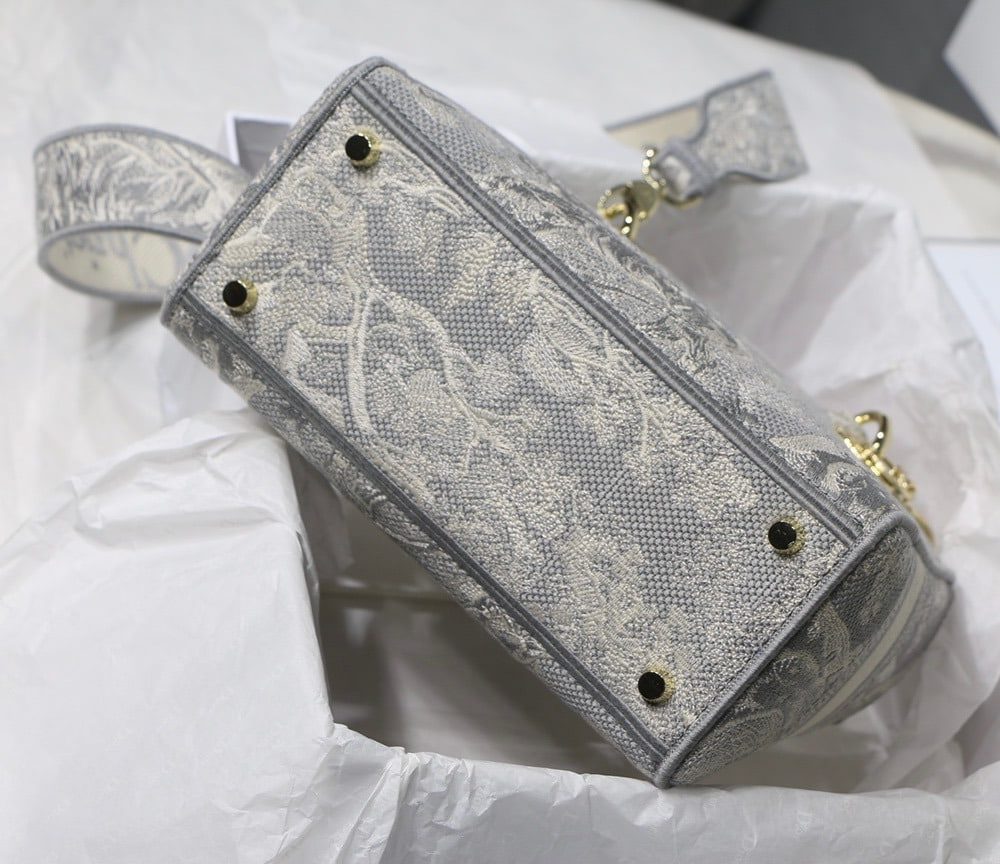 1:1 Replica Christian Dior Medium Lady D-Lite Bag Grey, For Women, Women’s Handbags 24cm/9.5in CD