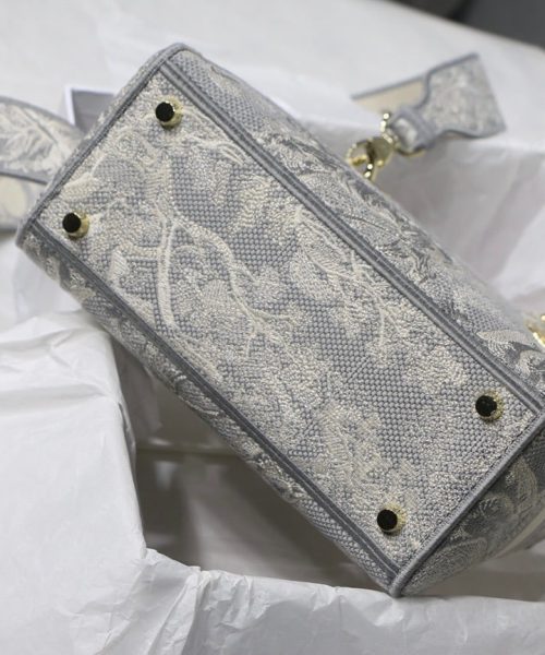 1:1 Replica Christian Dior Medium Lady D-Lite Bag Grey, For Women, Women’s Handbags 24cm/9.5in CD