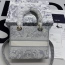 1:1 Replica Christian Dior Medium Lady D-Lite Bag Grey, For Women, Women’s Handbags 24cm/9.5in CD