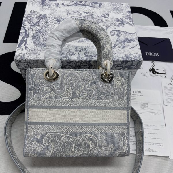 1:1 Replica Christian Dior Medium Lady D-Lite Bag Grey, For Women, Women’s Handbags 24cm/9.5in CD