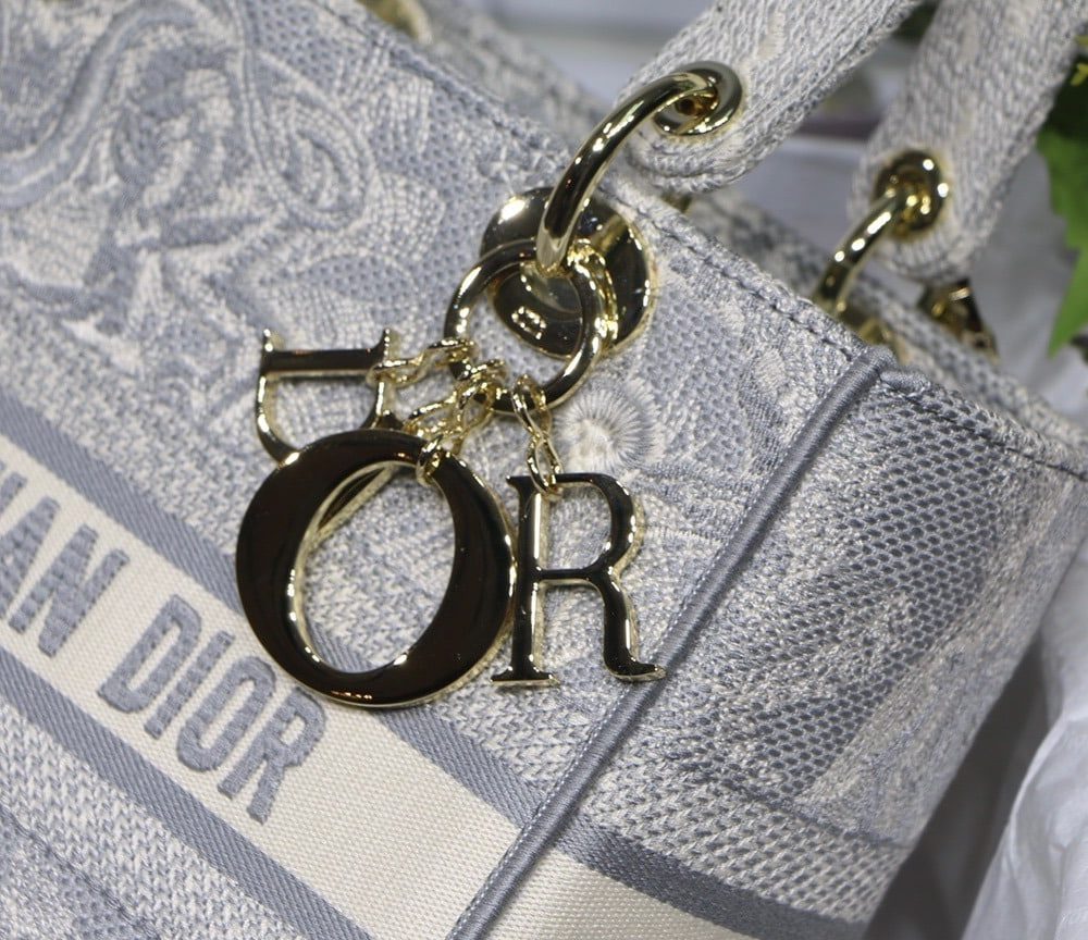 1:1 Replica Christian Dior Medium Lady D-Lite Bag Grey, For Women, Women’s Handbags 24cm/9.5in CD