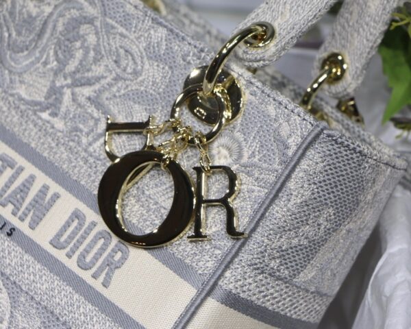 1:1 Replica Christian Dior Medium Lady D-Lite Bag Grey, For Women, Women’s Handbags 24cm/9.5in CD