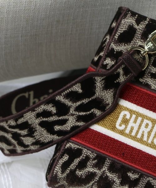 1:1 Replica Christian Dior Medium Lady D-Lite Bag, Leopard Brown, For Women Women's Handbags, Crossbody Bags, 24cm CD