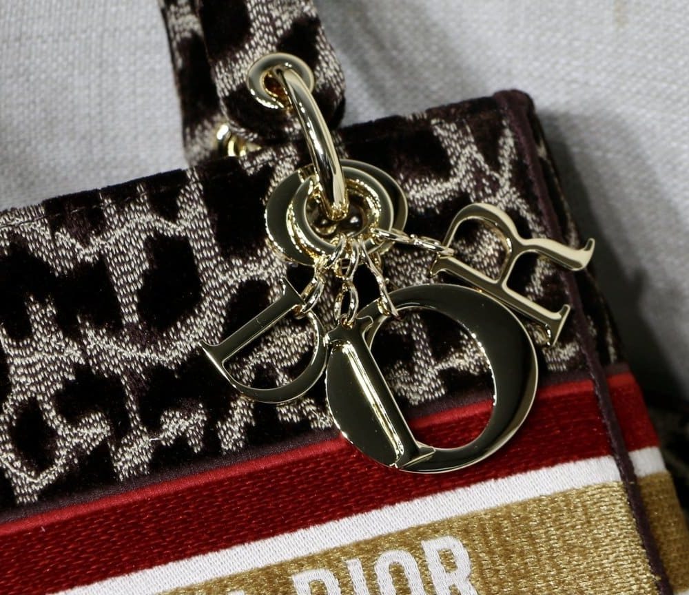 1:1 Replica Christian Dior Medium Lady D-Lite Bag, Leopard Brown, For Women Women's Handbags, Crossbody Bags, 24cm CD