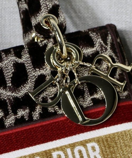 1:1 Replica Christian Dior Medium Lady D-Lite Bag, Leopard Brown, For Women Women's Handbags, Crossbody Bags, 24cm CD