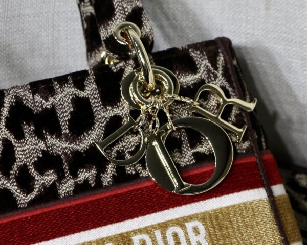 1:1 Replica Christian Dior Medium Lady D-Lite Bag, Leopard Brown, For Women Women's Handbags, Crossbody Bags, 24cm CD