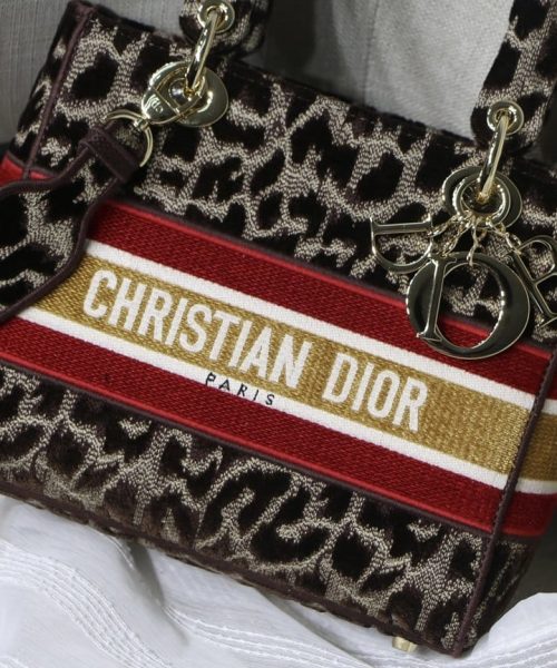 1:1 Replica Christian Dior Medium Lady D-Lite Bag, Leopard Brown, For Women Women's Handbags, Crossbody Bags, 24cm CD