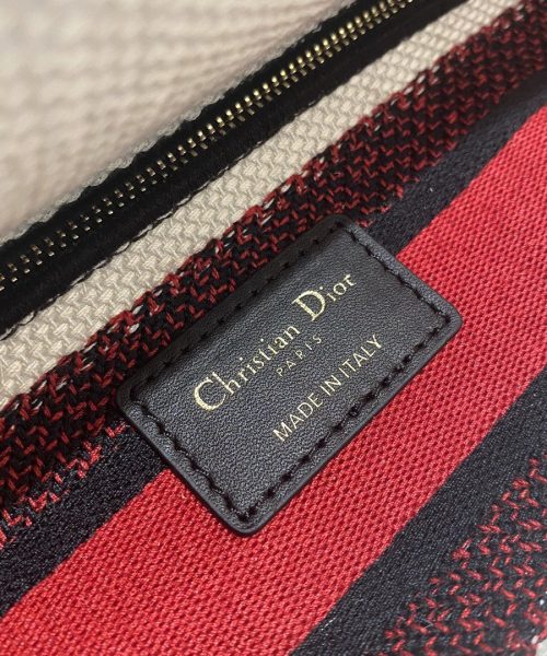 1:1 Replica Christian Dior Medium Lady D-Lite Bag Multicolor Cupidon Embroidery, Red/Latte, For Women Women's Handbags, 24cm CD M0565OTQG_M941