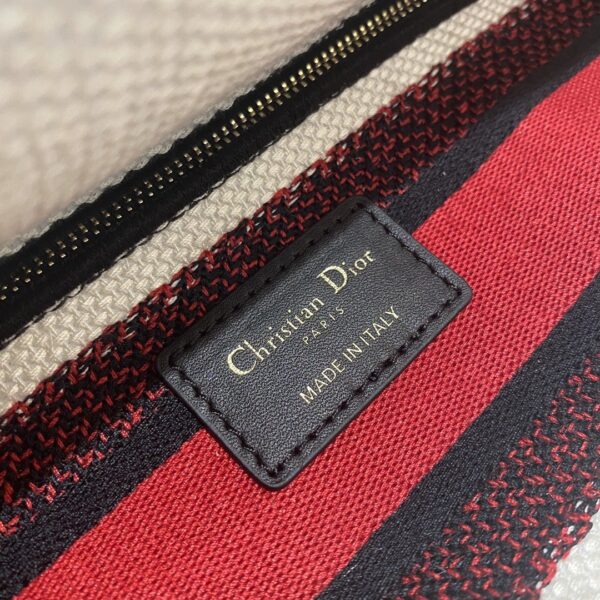 1:1 Replica Christian Dior Medium Lady D-Lite Bag Multicolor Cupidon Embroidery, Red/Latte, For Women Women's Handbags, 24cm CD M0565OTQG_M941
