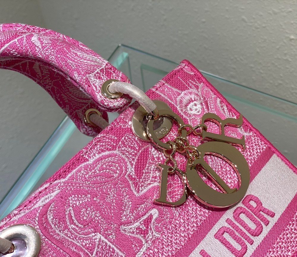 1:1 Replica Christian Dior Medium Lady D-Lite Bag Pink, For Women, Women’s Handbags 24cm/9.5in CD M0565OROC_M956