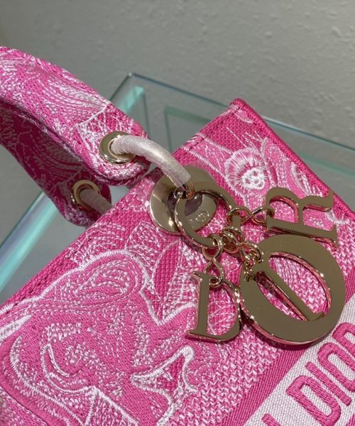 1:1 Replica Christian Dior Medium Lady D-Lite Bag Pink, For Women, Women’s Handbags 24cm/9.5in CD M0565OROC_M956