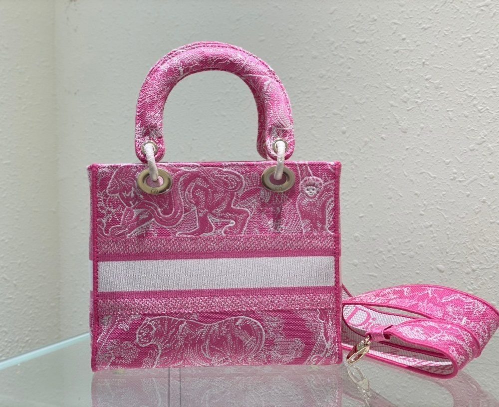 1:1 Replica Christian Dior Medium Lady D-Lite Bag Pink, For Women, Women’s Handbags 24cm/9.5in CD M0565OROC_M956