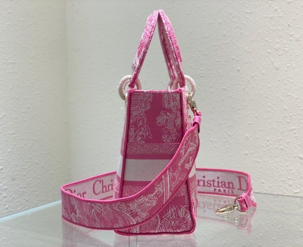 1:1 Replica Christian Dior Medium Lady D-Lite Bag Pink, For Women, Women’s Handbags 24cm/9.5in CD M0565OROC_M956