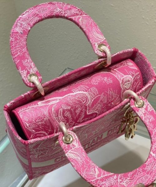 1:1 Replica Christian Dior Medium Lady D-Lite Bag Pink, For Women, Women’s Handbags 24cm/9.5in CD M0565OROC_M956