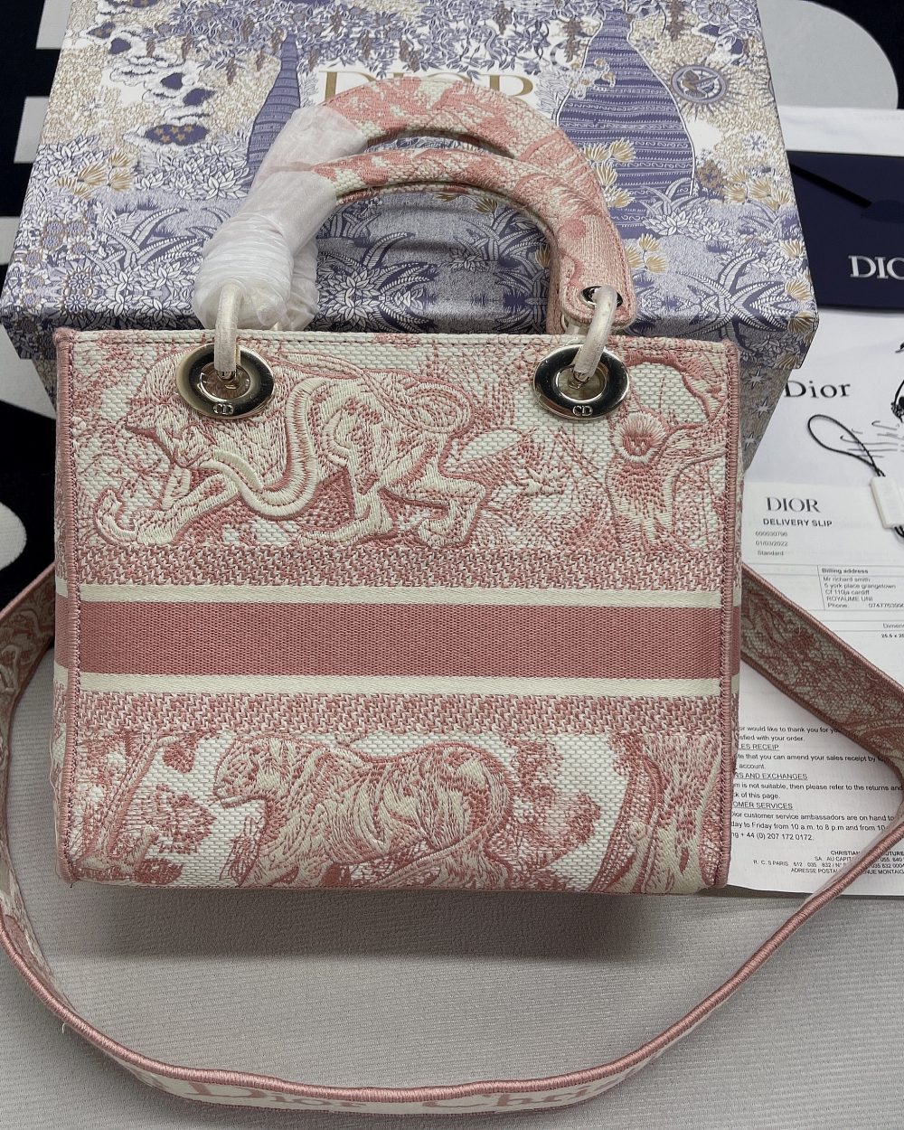 1:1 Replica Christian Dior Medium Lady D-Lite Bag Pink, For Women, Women’s Handbags 24cm/9.5in CD M0565OTDT_M912