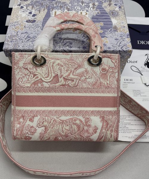 1:1 Replica Christian Dior Medium Lady D-Lite Bag Pink, For Women, Women’s Handbags 24cm/9.5in CD M0565OTDT_M912