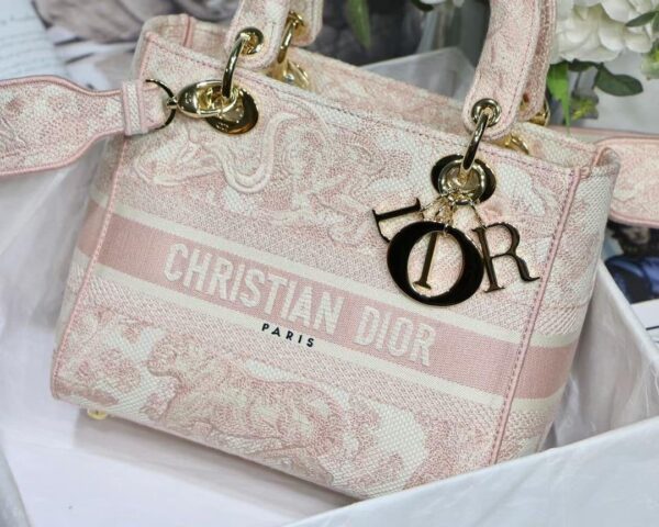 1:1 Replica Christian Dior Medium Lady D-Lite Bag Pink, For Women, Women’s Handbags 24cm/9.5in CD M0565OTDT_M912