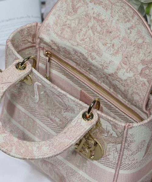 1:1 Replica Christian Dior Medium Lady D-Lite Bag Pink, For Women, Women’s Handbags 24cm/9.5in CD M0565OTDT_M912