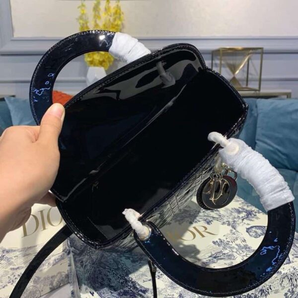 1:1 Replica Christian Dior Medium Lady Dior Bag Black Cannage For Women 9.5in/24cm CD M0565ONGE_M900