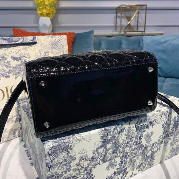 1:1 Replica Christian Dior Medium Lady Dior Bag Black Cannage For Women 9.5in/24cm CD M0565ONGE_M900