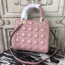 1:1 Replica Christian Dior Medium Lady Dior Bag Gold Toned Hardware Dusty Pink For Women 24cm/9in CD