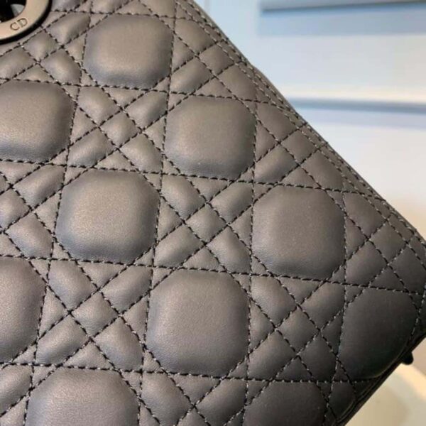 1:1 Replica Christian Dior Medium Lady Dior Bag Matte Hardware Black Ultramatte For Women 9.5in/24cm CD M0565SLOI_M989